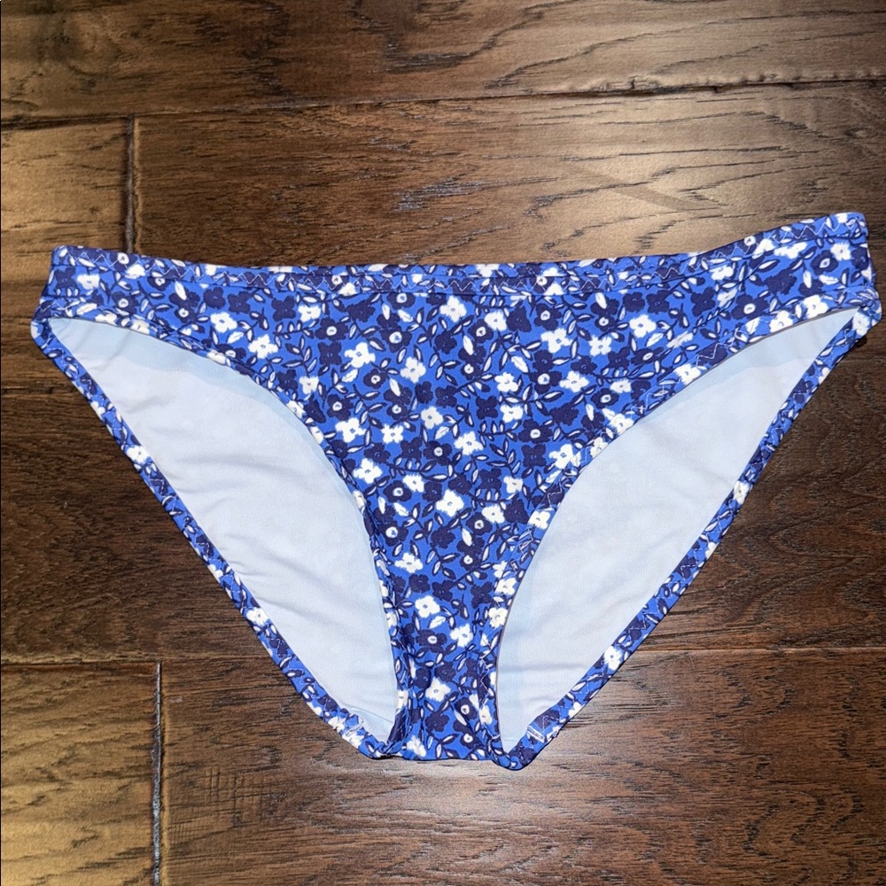 Aerie Floral Blue Bikini Bottom Small